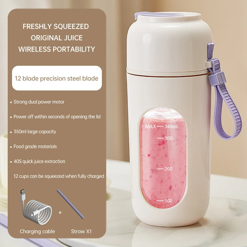 Portable Wireless Juicer Cup 1500ml | 12-Blade Rechargeable