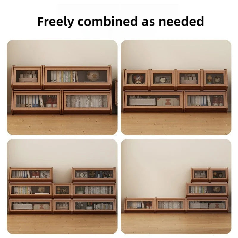 Bookshelf Shelf Floor-to-ceiling bookcase Household children's simple storage display cabinet with door dust-proof wall locker Oasis Select