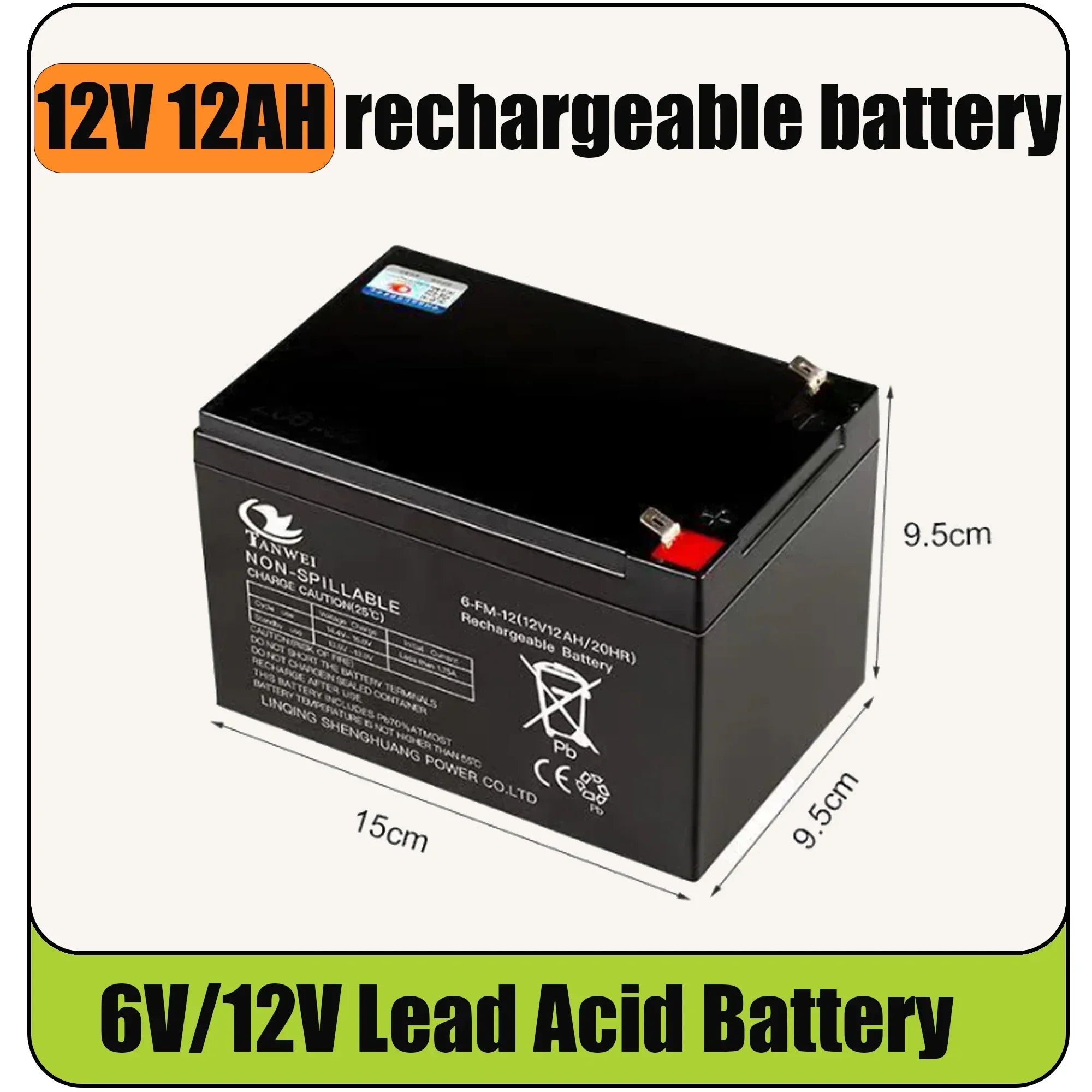 6V 12V Rechargeable Battery For Children's Electric Vehicles Toy Cars Motorcycles Baby Strollers Battery 5Ah 7Ah 8Ah 12Ah Oasis Select 12V 12Ah
