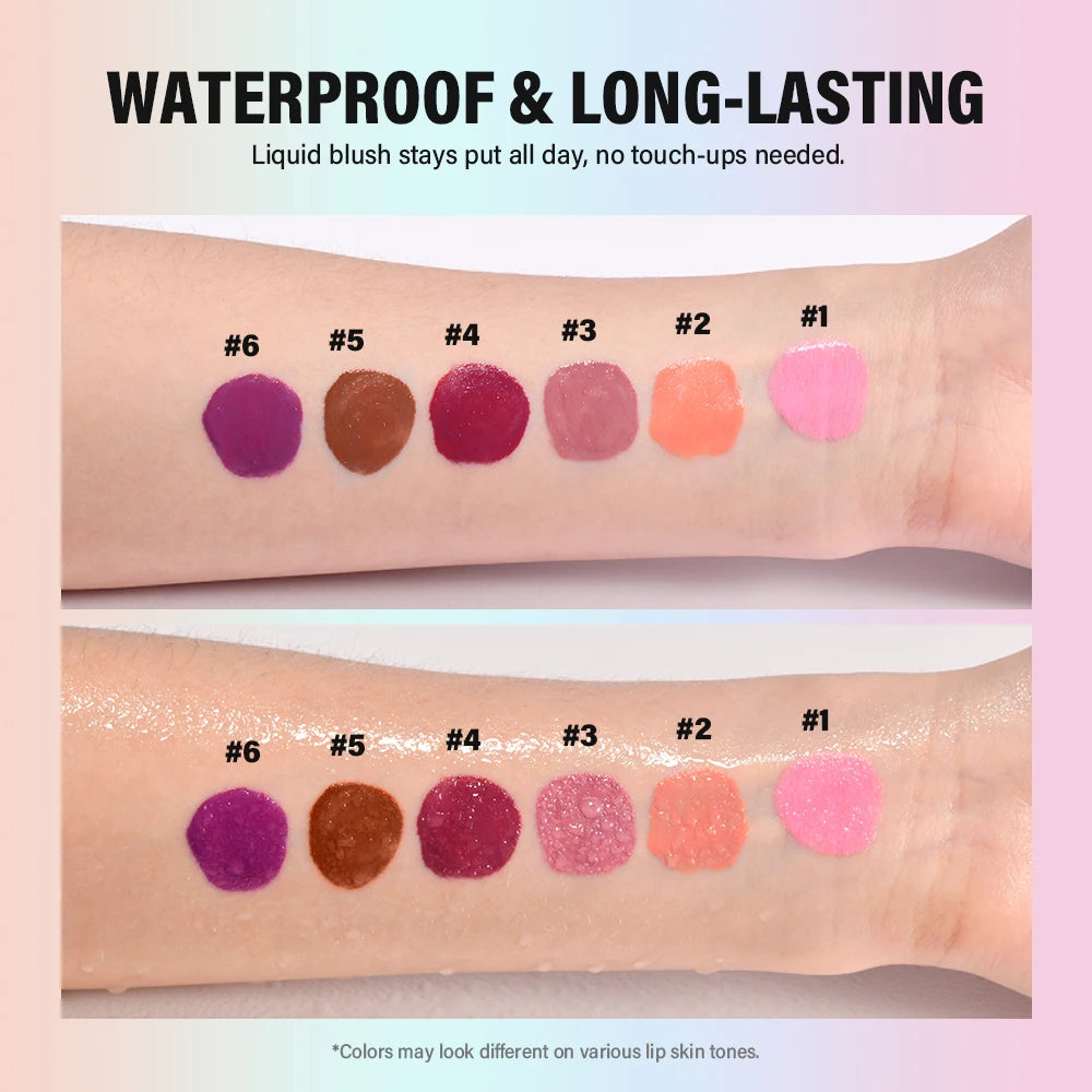 Cheek Blusher long lasting All-Day Liquid Blush makeup Silky texture blendable Colors Sponge Applicator Blush makeup Oasis Select
