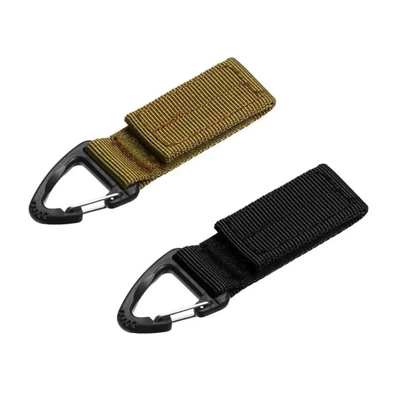 2/4Pcs Tactical Hanging Key Hook Clip Clamp Buckle Nylon Webbing Molle Belt Carabiner Outdoor Strap Climbing Accessories Oasis Select mixed 2pcs 2