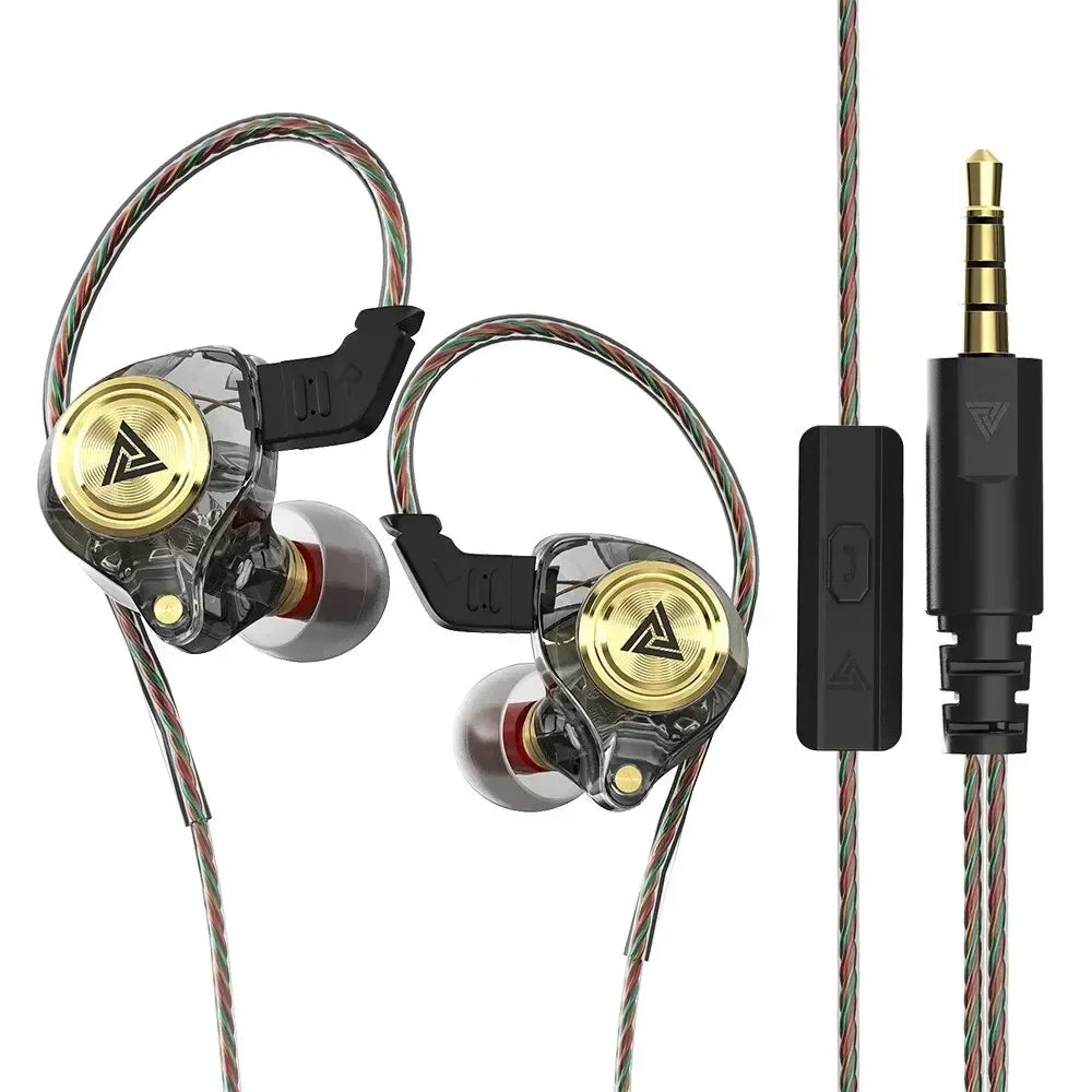 QKZ CK5 Wired Earphones In-Ear Headphones with Mic Volume Control HiFi Stereo Sound Deep Bass Tangle-Free for Phone Laptop PC Oasis Select Black