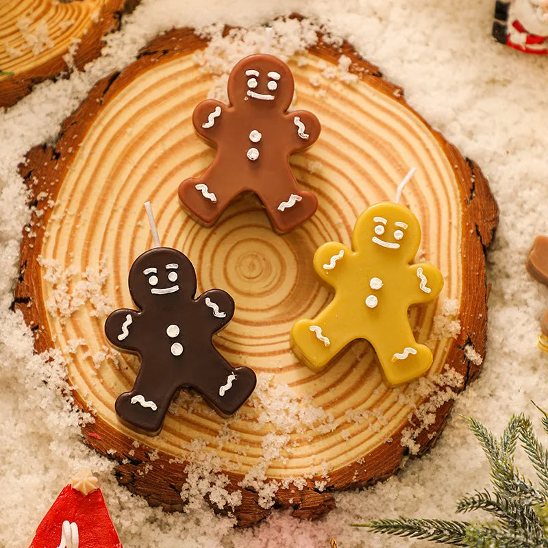Christmas Gingerbread Man Decorative Scented Candle Creative Shape Souvenir Small Gift Item Scented Candle Oasis Select