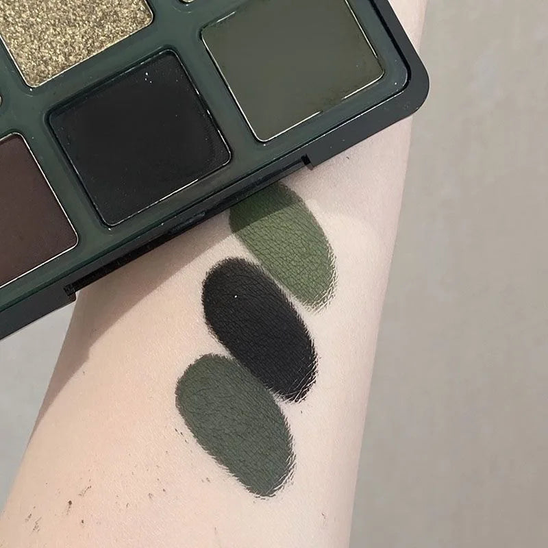 Green 9-Color Glitter Eyeshadow Palette – Waterproof Shimmer Eyeshadow Palette Oasis Select