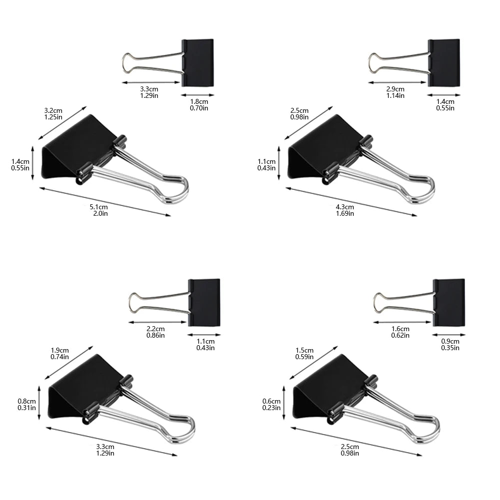 Metal Binder Clips 10-Pack – Fold Back Clamps 15–32mm