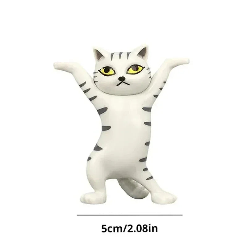5 PCs Dancing Cat Figure Decoration Animation Cat Model Fashion Toy Enchanting Cat Capsule Toy Doll Cake Decoration Oasis Select