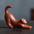 Tea Pet Cat Ornament Handmade Kung Fu Tea Accessories Tea Play Tea Set Creative Lucky Cat Pen Holder Tea Tray Oasis Select Red