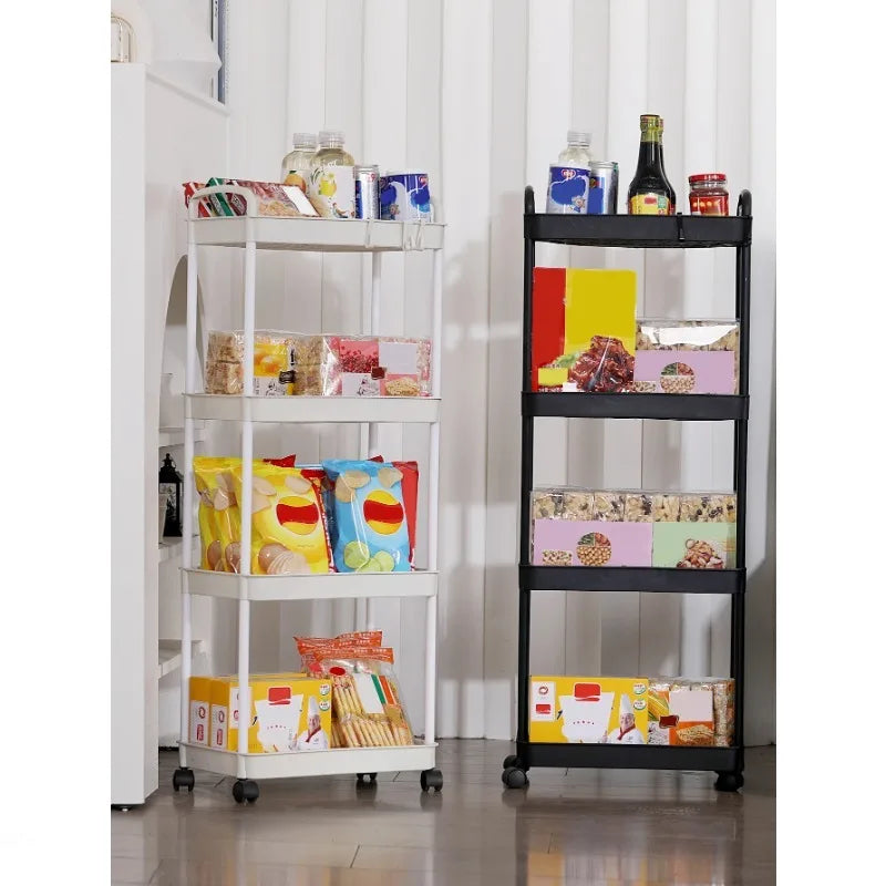 3/4-Tier Rolling Storage Cart with Lockable Wheels | Multi-Room Rolling Storage Cart Oasis Select
