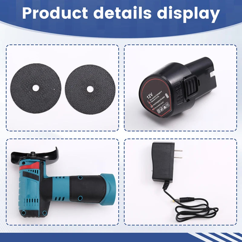 WISH Mini Angle Grinder Mini Household Rechargeable Cutting Polishing Machine Electric Hand Grinder Polishing Machine Oasis Select