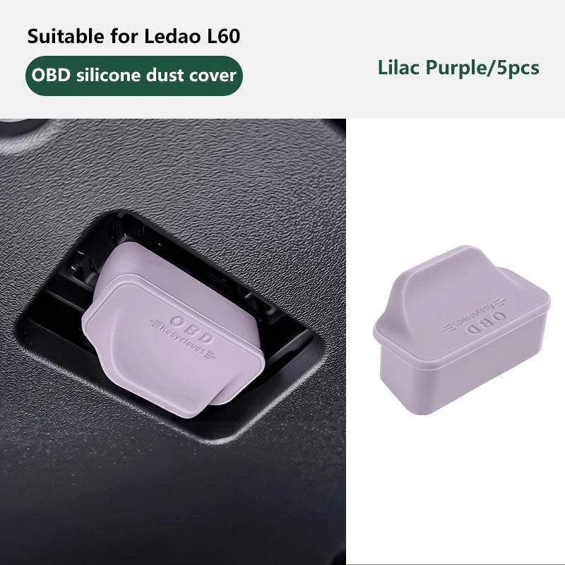 Vehicular OBD Diagnostic Connection Armor; Silica Dust Barrier Casing; Inside Ornamental Accessories Transformation Oasis Select 5pcs Light purple M