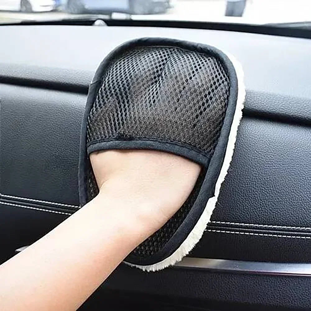 1/3/5/10Pcs Car Cleaning Sponge Glove Car Polishing Washing Mitt Gloves Microfibre Wash For Automotive Kitchen Home Cleaner Wool Oasis Select 1PCS off white