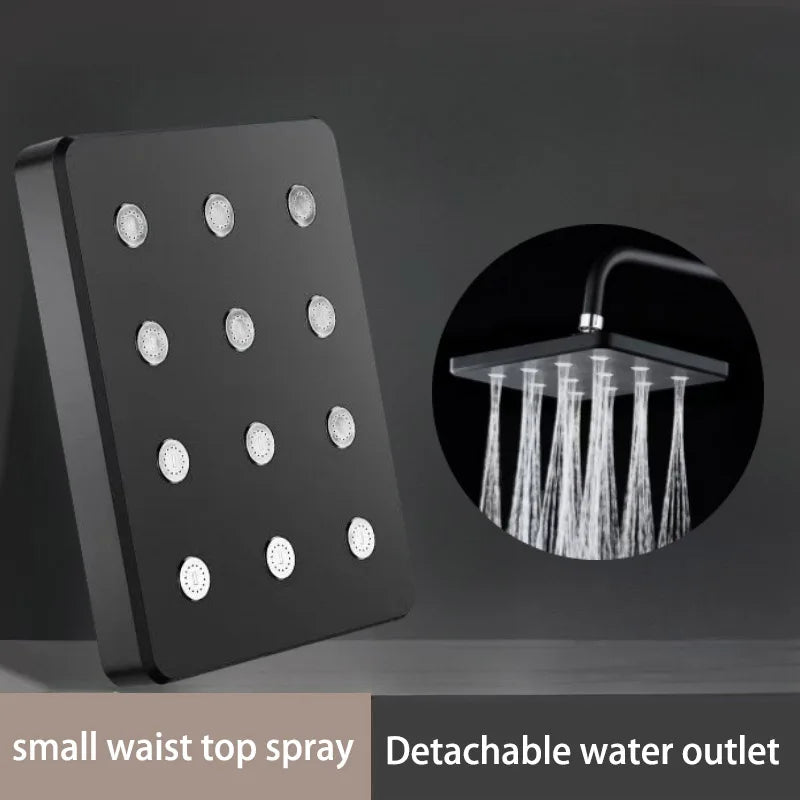 High-Pressure Square Rainfall Shower Head Set – Universal Fit