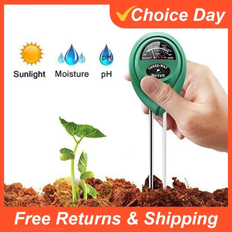 3 in 1 Soil PH Meter Sunlight PH Tester Garden Flowers Soil Moisture Sensor Meter Plants Acidity Humidity PH Monitor Detector Oasis Select Default Title