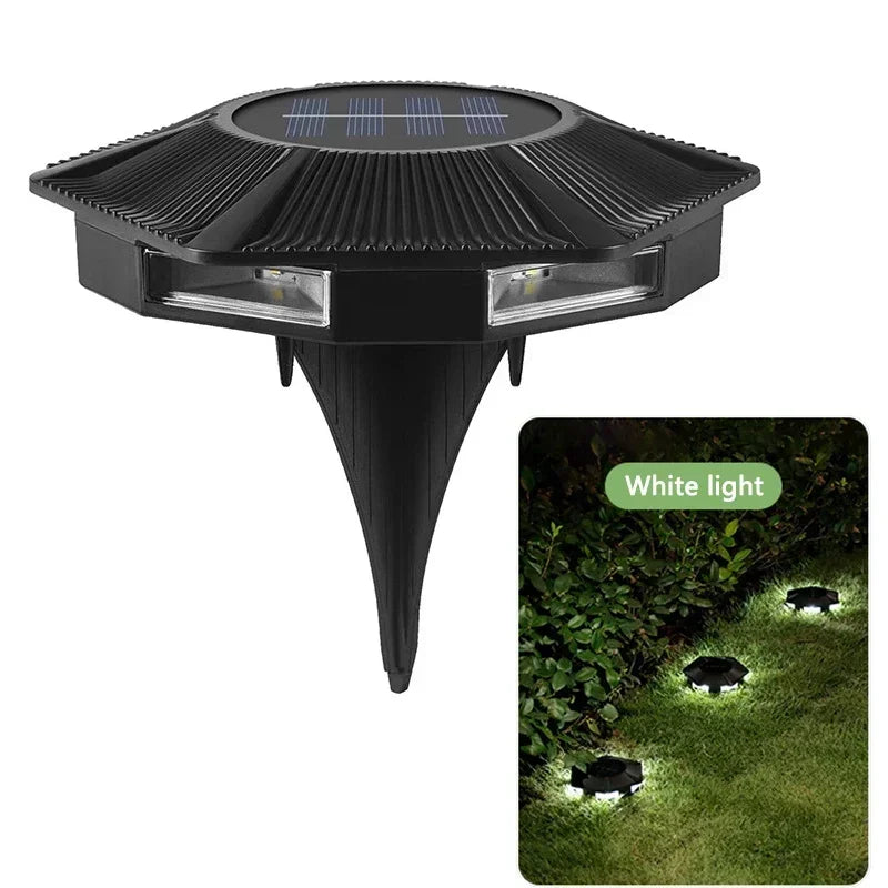 7LED Solar Lawn Light Outdoor IP65 Waterproof Spotlight Brightness Adjustable Lamp for Garden Backyard Driveway Patio Decor Lamp Oasis Select White light-B