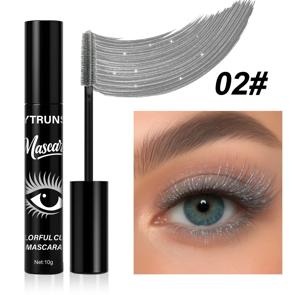 8 Color Glitter Mascara – Waterproof, Lengthening & Volumizing