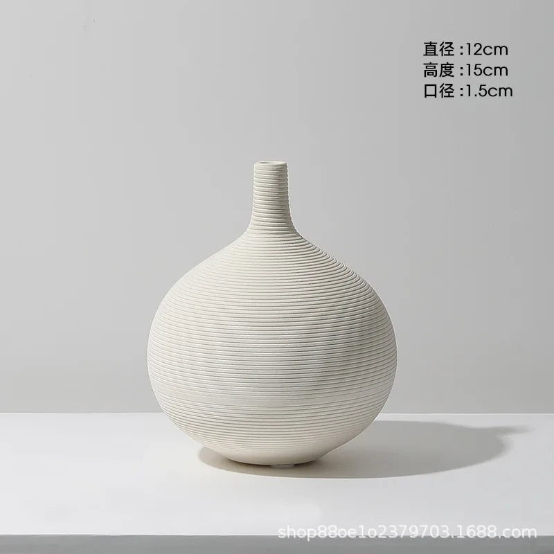 Ceramic Vase Decoration Advanced Sense Flower Arrangement Ins Wind Wine Cabinet Home Decoration Oasis Select F
