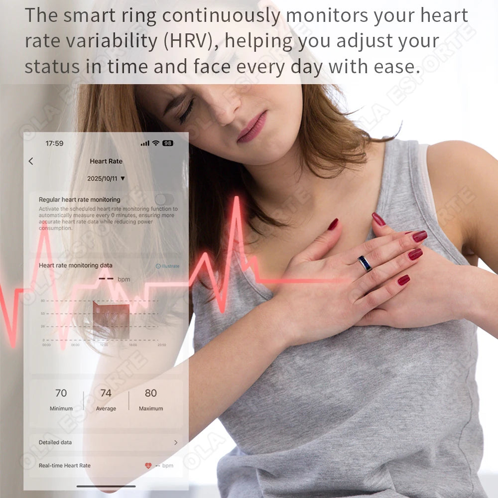 Ola Esporte Smart Ring 2026 | Heart Rate, Sleep & SpO₂ Tracker