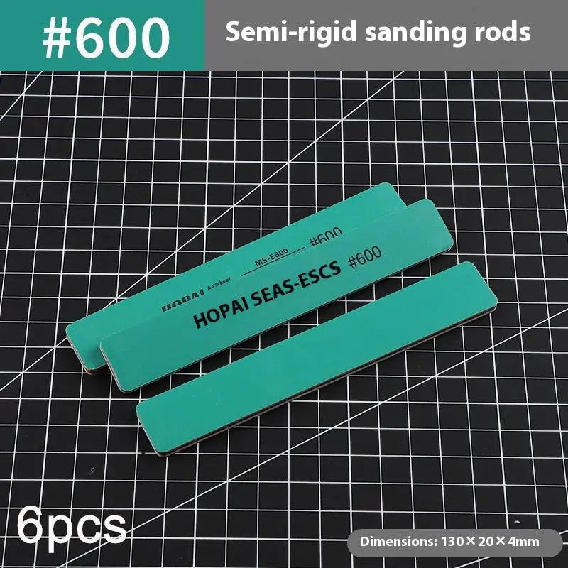 6Pcs MS-E400-1500 Semi-rigid Sanding Sticks Plastic Model Polishing Rod For DIY Assembling Model Build Tools@#X Oasis Select 600