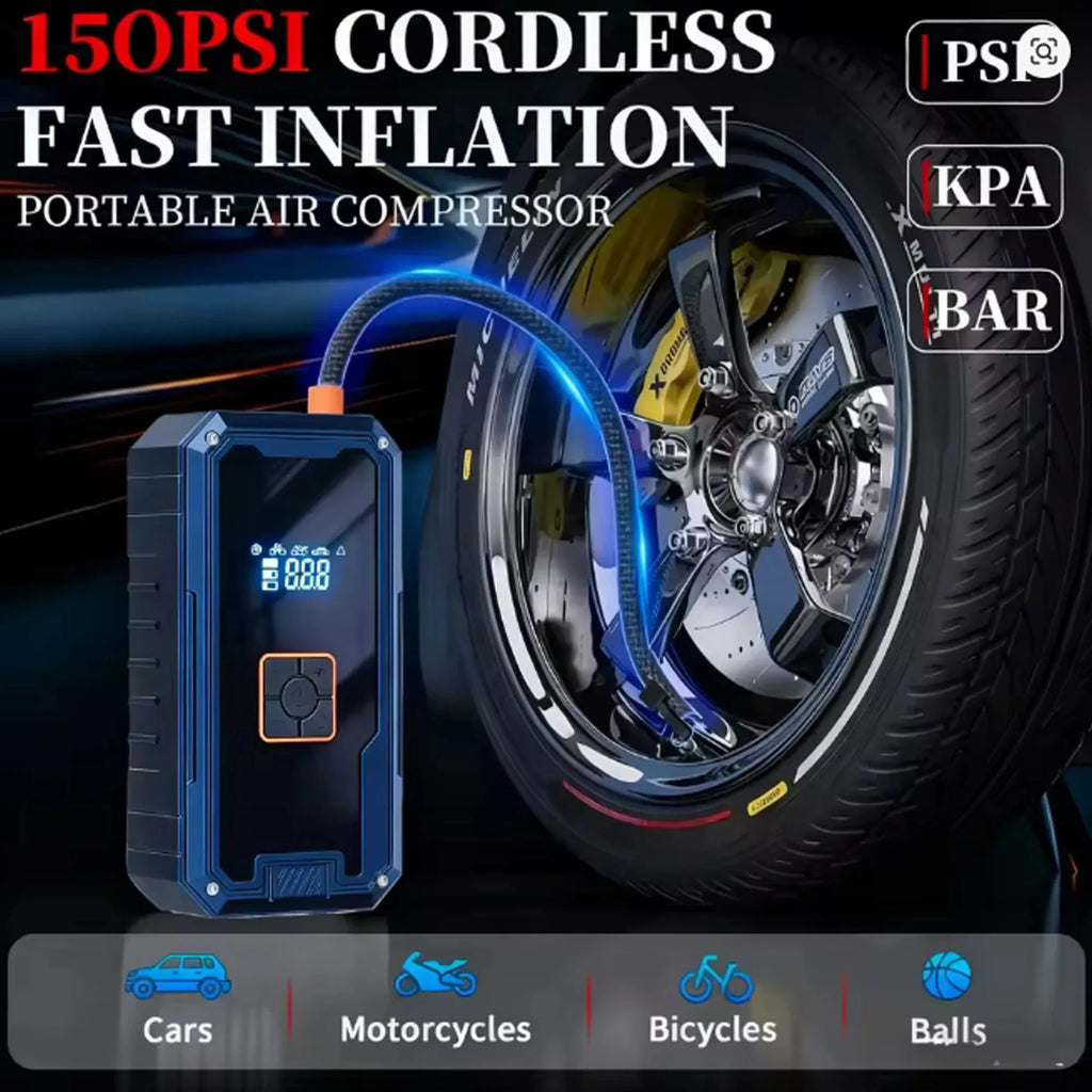 3000A 99800mAh Car Jump Starter with 150PSI Tire Inflator 4 in 1 12V Auto Battery Booster Portable Power Bank LED Light Oasis Select