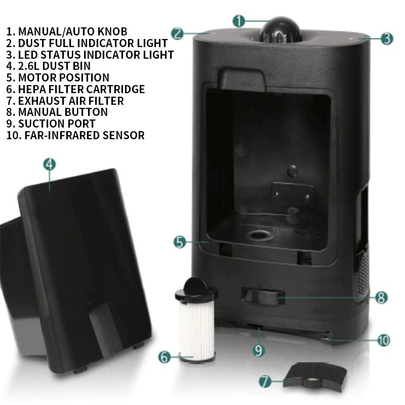 Smart Infrared Hair-Suction Trash Can | Barber & Salon