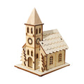 DIY Merry Christmas Decorations Mini Wooden House Luminous Cabin Christmas Tree Hanging Xmas Ornaments New Year Kids Gift Oasis Select 01