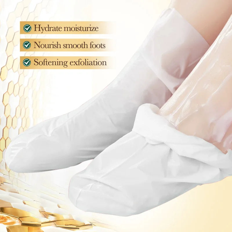 BIOAQUA Honey Exfoliating Foot Mask 5 Pairs – Dead Skin Remover Exfoliating Foot Mask Oasis Select