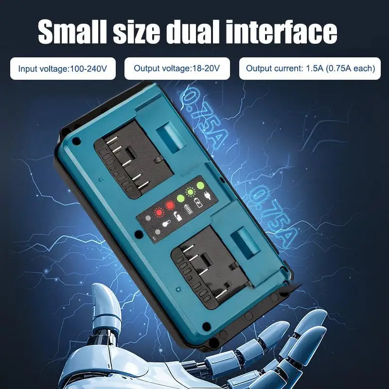 1pcs Battery Charger For Replacement Charger Station Suitable For 14.4-18V BAT609 BAT609G Lithium-Ion Battery 2-Port Charging Oasis Select