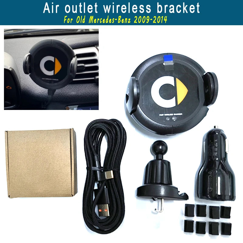 Auto Clamping Car Mount for Mercedes Smart 453 451 Wireless Charging Phone Holder Qi Enabled Charger Car Accessories Oasis Select D