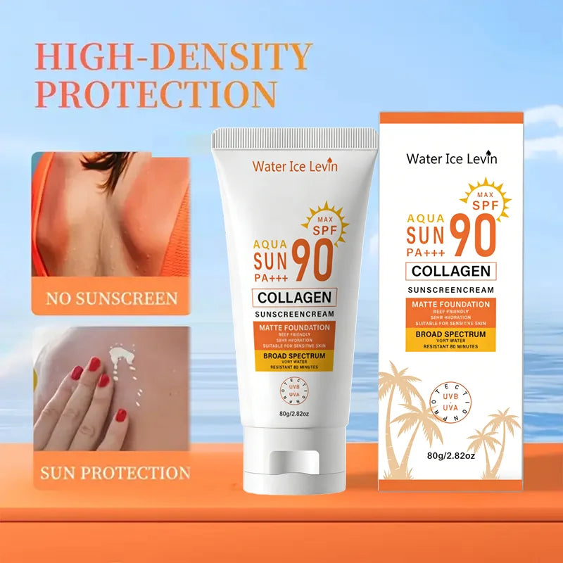 SPF 90 Collagen Sunscreen Cream – Matte, Reef Safe, Sensitive Skin Sunscreen Cream Oasis Select