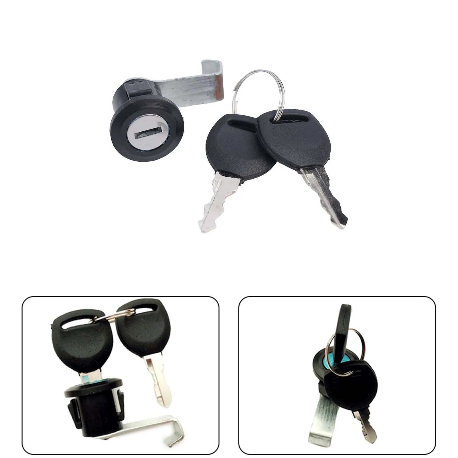 Electric Bicycle Metal Trunk Lock With Buckle 2 Keys Motorcycle Scooter E-Bike Rear Trunk Lock Cycling Safety Locks Accessories Oasis Select