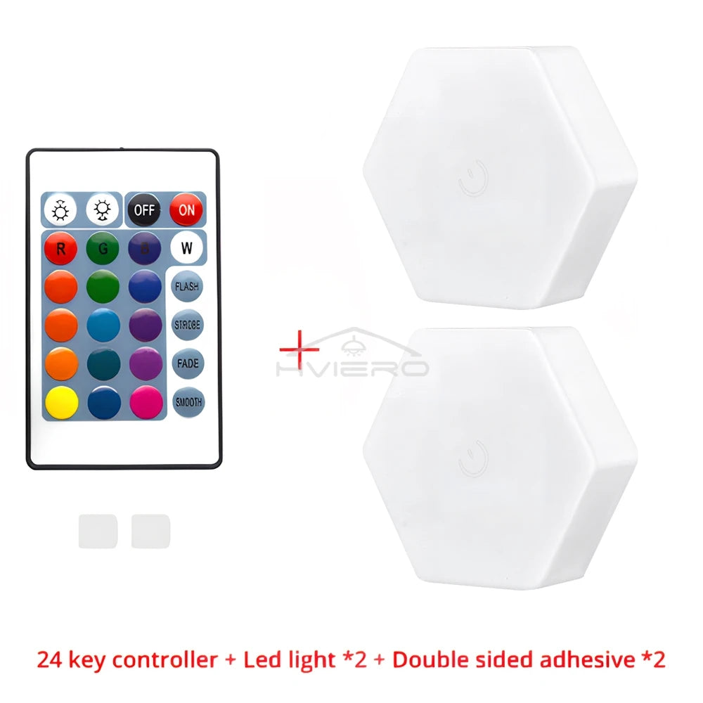 RGB Hexagon LED Wall Light – Touch & Remote Modular Honeycomb
