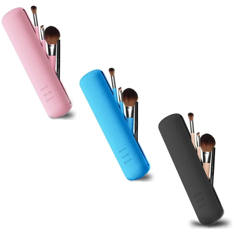 1/5pcs Silicone Brow Pencil Case Makeup Brush Eyeshadow Brush Storage Set Dust-Proof Simple Portable Travel Bag Specific Oasis Select 02-03-04