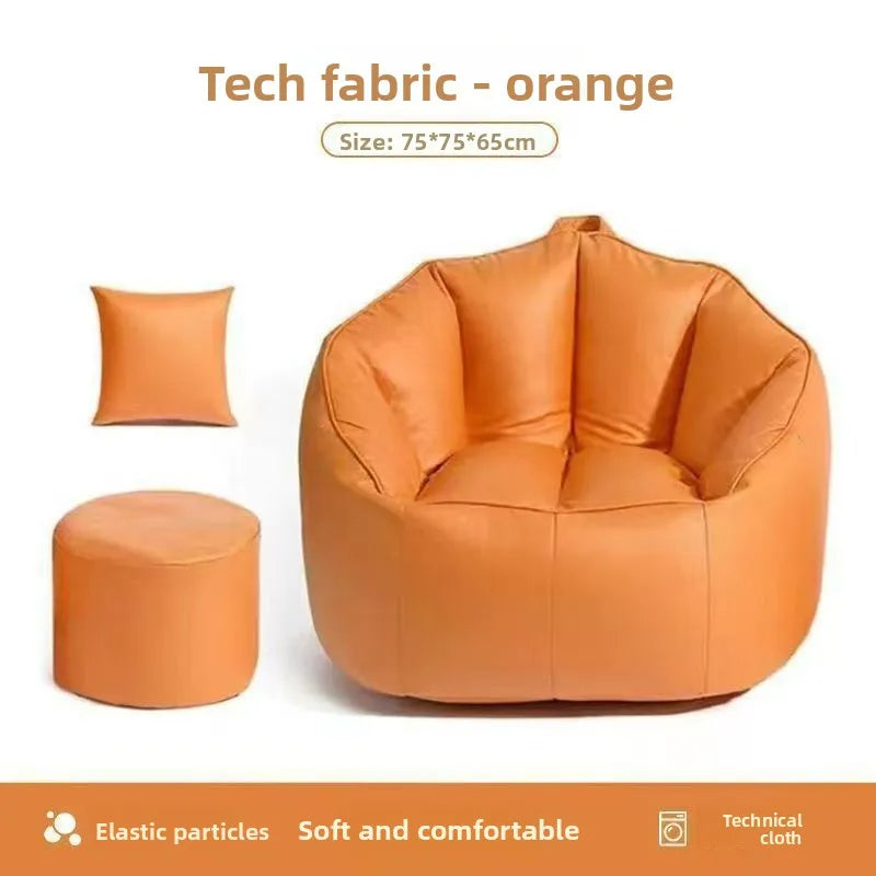 Lazy sofa reclining sleeping bedroom small sofa small apartment living room single reclining chair balcony lazy chair Oasis Select Orange pedals.