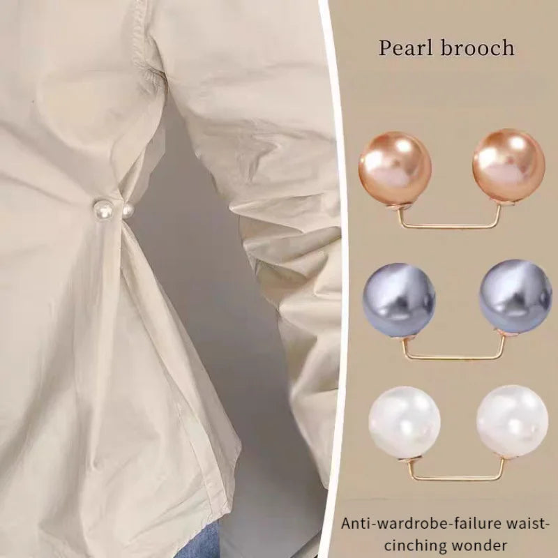 8PCS pearl non-slip safety pins Dress brooch decoration dress waist fastening pins collar adjustment scarf safety fashion Oasis Select