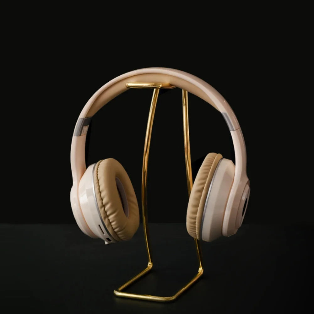 Creative Desktop Headphone Storage Rack Computer Gaming Headphone Holder Simple Geometric Storage Stand Oasis Select Gold