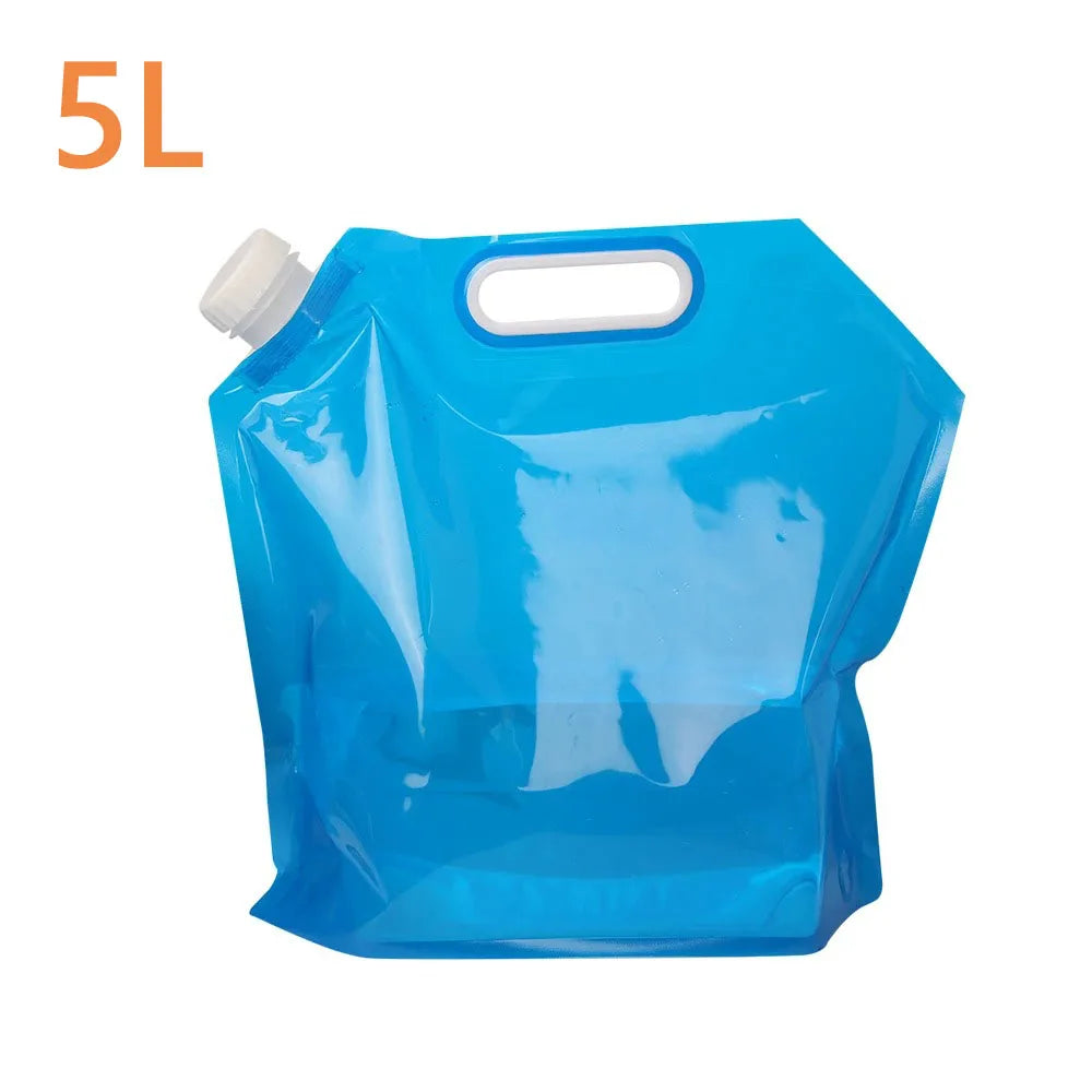 5/10L Camping Water Bag Portable Folding Water Bucket Large Water Container Outdoor Travel Collapsible Pouch Can Camping Supplie Oasis Select Normal 5L Blue 1p