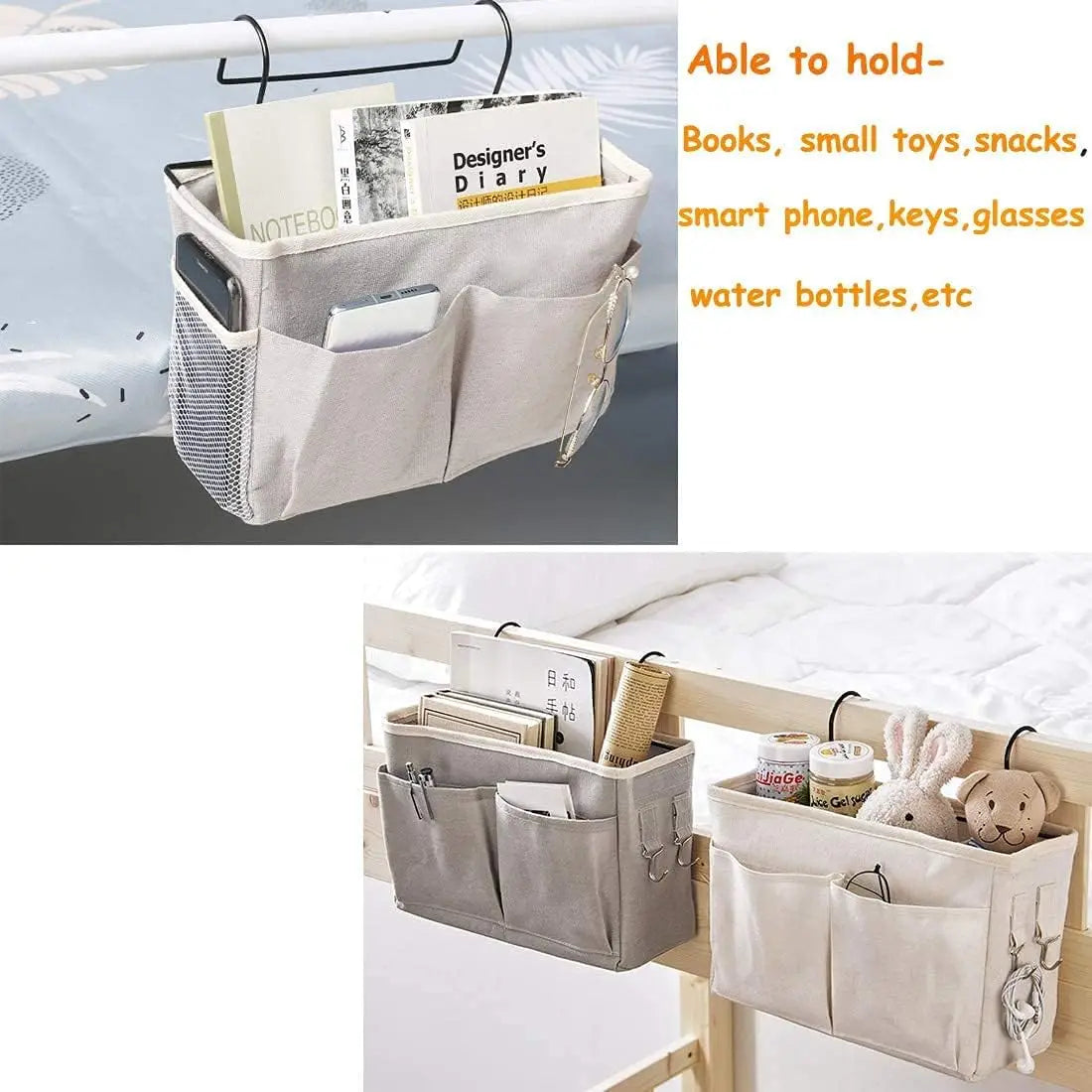 Student dorm storage basket hanging storage bag bedside storage rack wall-mounted storage basket for keys water cups charger etc Oasis Select