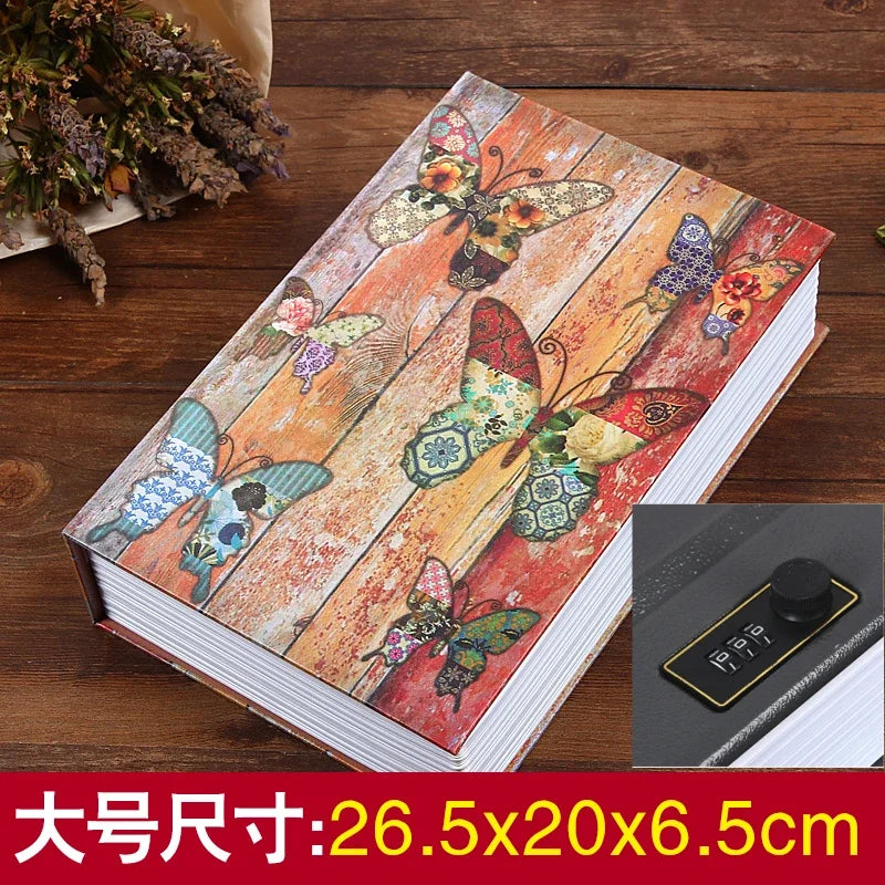 Simulation Book Coin Bank Paper Money Password Box Children Safe Book Storage Box Desktop Storage Box Oasis Select password 3