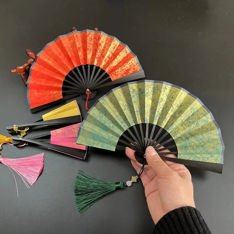 4-6 Inch Mini Folding Fan Portable DIY Painting Children'S Fan Ancient Style Held Dance Fans Party Wedding Summer Fan Accessorie Oasis Select