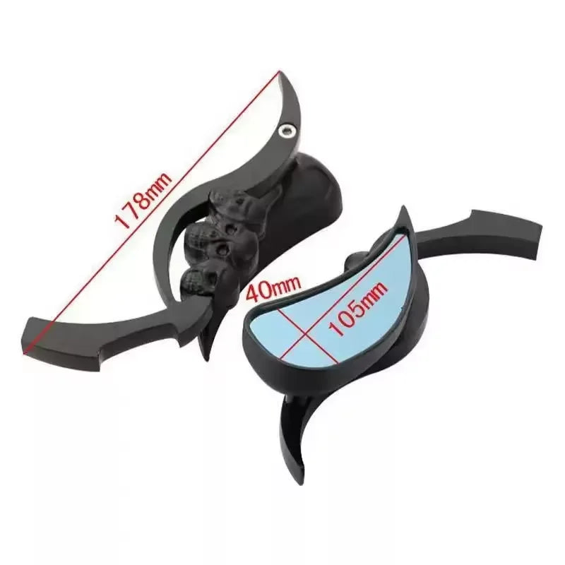 Motorcycle Rearview Mirror Modification Accessories Flame Ghost Pole Mirror for Motorbike Cycling Safety Equipment Oasis Select
