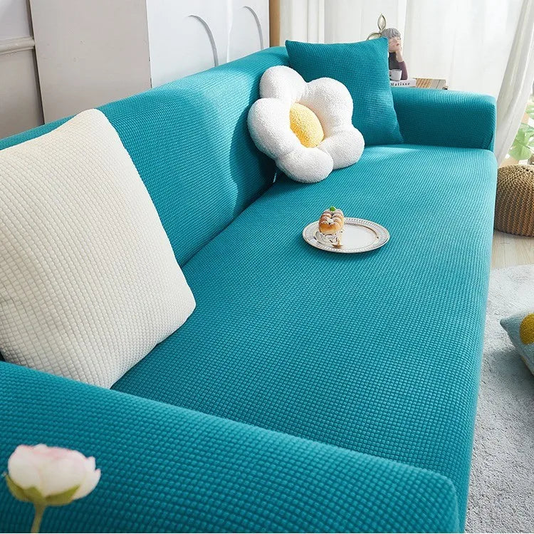 Elastic Sofa Cover All-inclusive Nordic Style Summer Simple Anti-cat Scratch Sofa Dust-proof Cover Couch Covers for Sofas Oasis Select 4 people 235-300CM lake blue