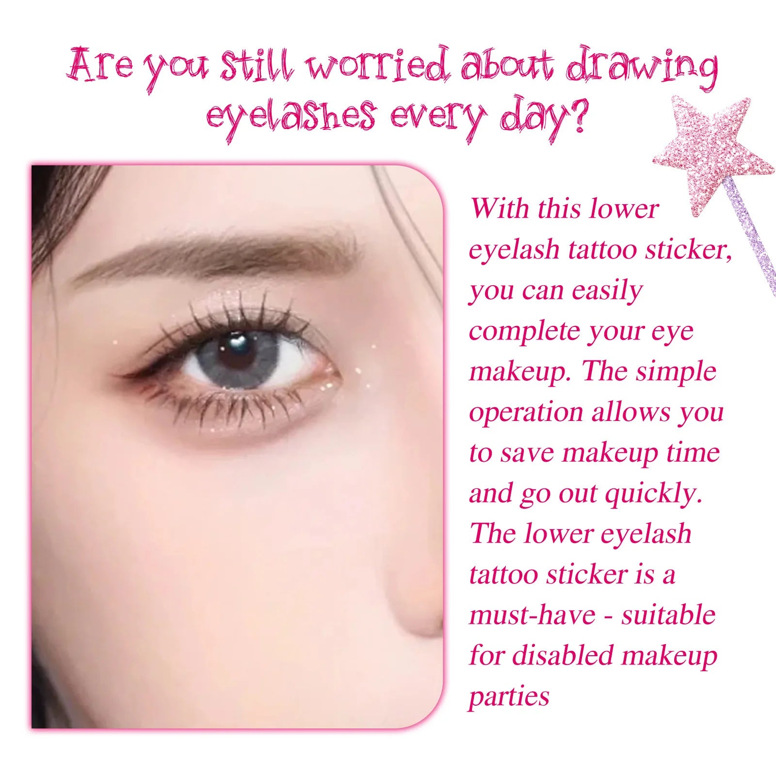 EELHOE Lower Eyelash Tattoo Stickers – 4pcs Fake Lashes False Eyelash Stickers Oasis Select