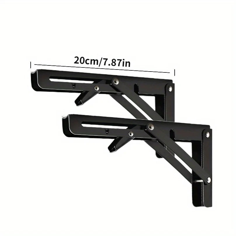 2PCS Black Finish Camper Van Folding-Bracket Table Shelf Interior Accessories for Motorhome Caravan RV Camper Trailer Food Truck Oasis Select onesize 2pcs