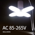 E27 Foldable Fan LED Bulb 28W 360° – Home Garage Warehouse LED Light Bulb Oasis Select 85V-265V White
