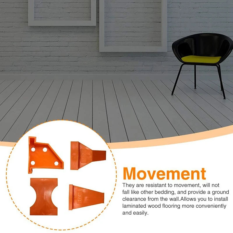 LIKE WISH 20Pcs Flooring Spacers,Laminate Wood Flooring Tools,Compatible With/Vinyl Plank,Hardwood Floating Floor Installation E Oasis Select orange
