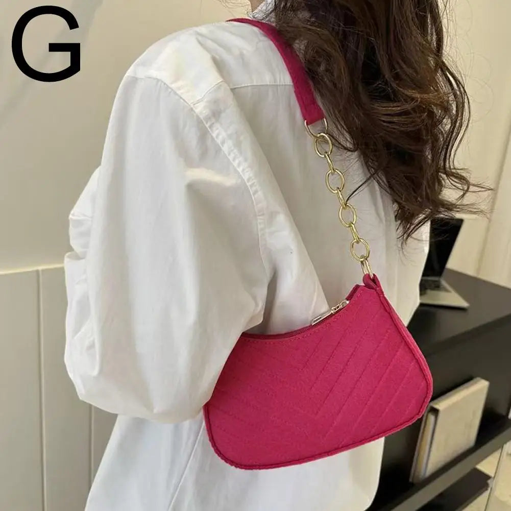 Mini Felt Saddle Bag – Women's Shoulder & Underarm Handbag Felt Shoulder Bag Oasis Select Red