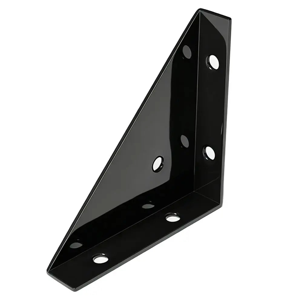 Thickened 90 Degree Three Sided Corner Bracket Multi Hole Triangular Joint Connector For Furniture Cabinet Table Repair Oasis Select Black-L