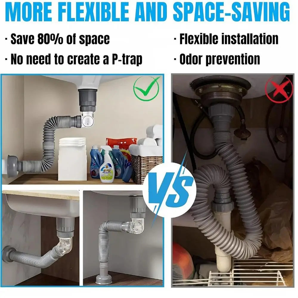 New Flexible Pipe Hose Bathroom Sink Plug Sink Basin Pipe Fittings Waste Slotted Drain Washbasin Pipe Accesories Oasis Select