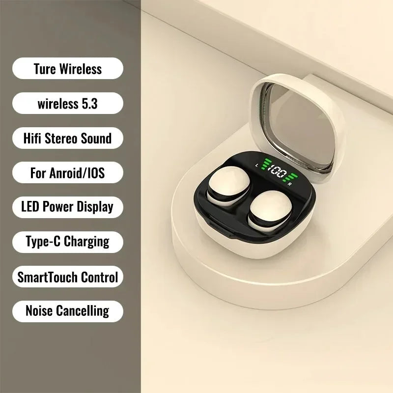 Mini 5.3 wireless bluetooth headset small earbuds sleep work sports invisible headphones HD HIFI bass sound quality earphones Oasis Select Skin