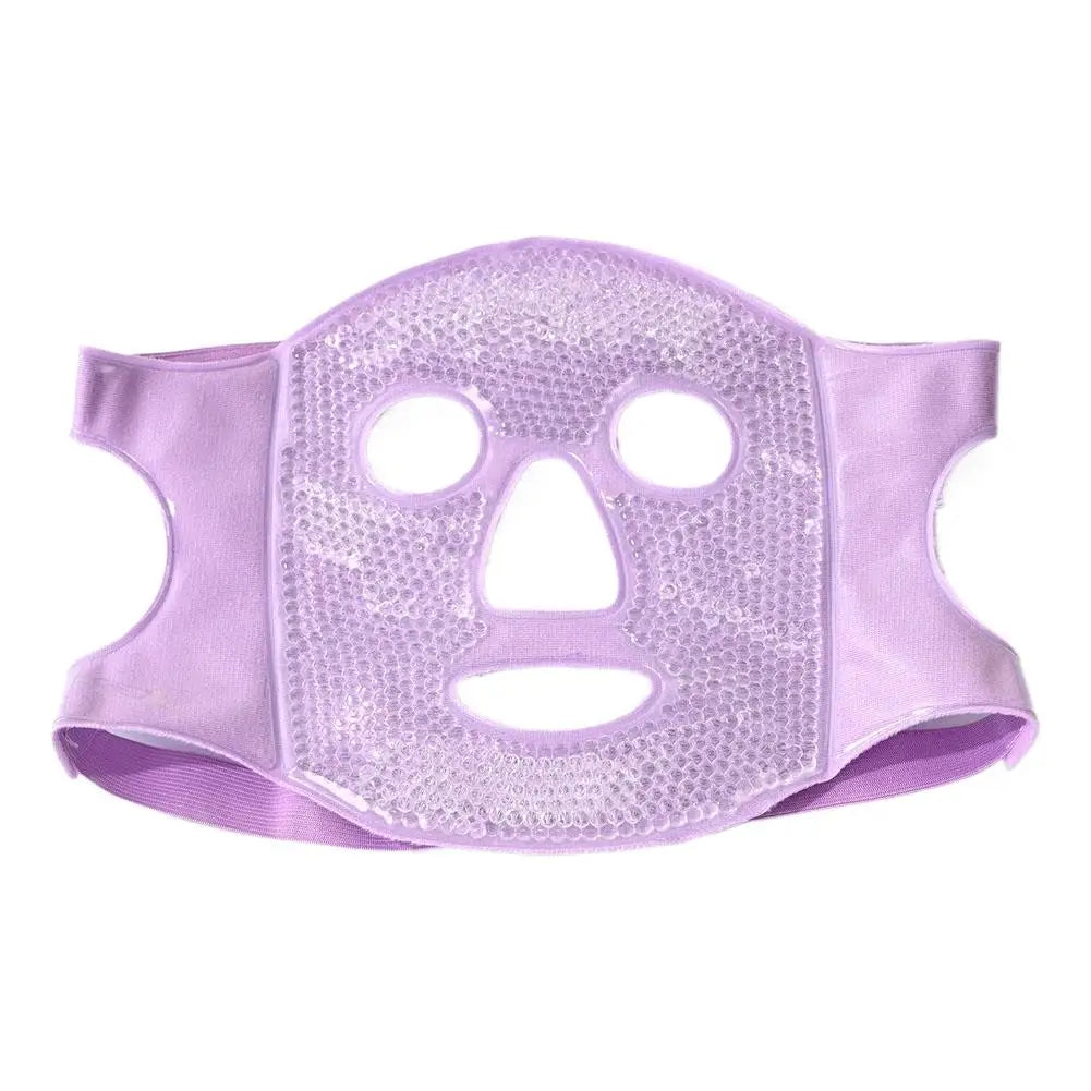 Ice Cold and Hot Heat Full Face Eye Mask New SPA Gel Beads Compress For Dark Circles Puffiness For Women Man Skin Care Tools Oasis Select Purple